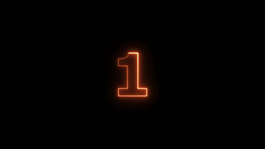 Glowing neon number 1 with bright colorful light effect on a dark background, modern digital typography, futuristic illuminated design perfect for party, nightlife, and tech visuals.