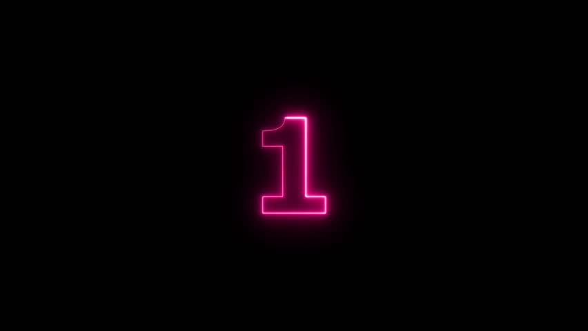 Glowing neon number 1 with bright colorful light effect on a dark background, modern digital typography, futuristic illuminated design perfect for party, nightlife, and tech visuals.