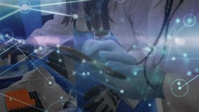 Animation of network of connections over female diverse scientists. global science, connections, data processing and digital interface concept digitally generated video. - Powered by Shutterstock - Get 15% off with code: PIKWIZARD15