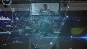 Animation of network of connections over data processing. Global connections technology digital interface and connections concept digitally generated video. - Powered by Shutterstock - Get 15% off with code: PIKWIZARD15