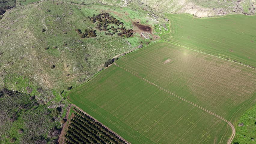 Golan Heights aerial view
Flying over Golan Heights landscape, Israel