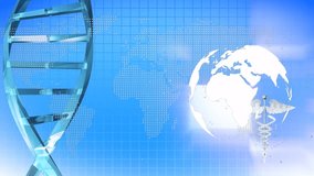 Animation of like text and icons over dna strand and globe on blue background. Global technology, computing and digital interface concept digitally generated video. - Powered by Shutterstock - Get 15% off with code: PIKWIZARD15
