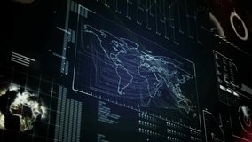 Animation of neon round scanner over digital interface with data processing against red background. Computer interface and business technology concept - Powered by Shutterstock - Get 15% off with code: PIKWIZARD15