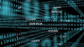 Starting binary grid forming initiating data overlays drifting pulsing visualizing digital tunnel. Technology, data, cyber, futuristic, digital, innovation, network - Powered by Shutterstock - Get 15% off with code: PIKWIZARD15