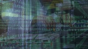 Animation of binary coding and data processing over caucasian male engineer working at factory. Global business and engineering technology concept - Powered by Shutterstock - Get 15% off with code: PIKWIZARD15