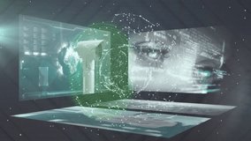 The global reach of digital technology and how it can be used to process and store data. The image also shows how this technology can be used to secure information. - Powered by Shutterstock - Get 15% off with code: PIKWIZARD15