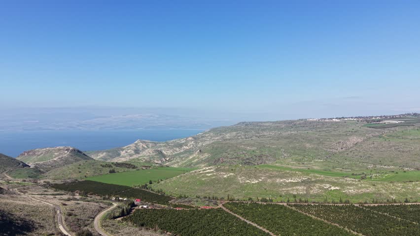 Golan Heights aerial view
Flying over Golan Heights landscape, Israel