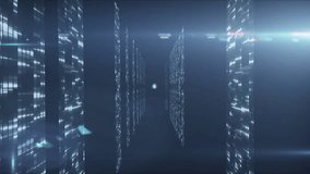 Animation of network of connections over server room. global connections, data processing and digital interface concept digitally generated video. - Powered by Shutterstock - Get 15% off with code: PIKWIZARD15