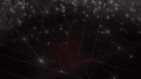 Animation of snow falling over network of connections on black background. global technology, connections and digital interface concept digitally generated video. - Powered by Shutterstock - Get 15% off with code: PIKWIZARD15