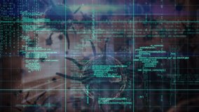 Animation of data processing over virus cells. Global covid 19 pandemic and digital interface concept digitally generated video. - Powered by Shutterstock - Get 15% off with code: PIKWIZARD15
