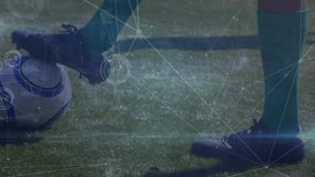 Animation of network of connections over football players. Global sports competition digital interface technology and networking concept digitally generated video. - Powered by Shutterstock - Get 15% off with code: PIKWIZARD15