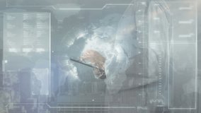 Animation of data processing over caucasian male doctor using tablet. Global medicine and digital interface concept digitally generated video. - Powered by Shutterstock - Get 15% off with code: PIKWIZARD15