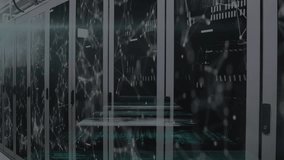 Animation of graph and data processing over server room. Global business, computing and digital interface concept digitally generated video. - Powered by Shutterstock - Get 15% off with code: PIKWIZARD15