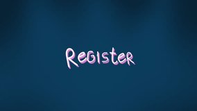 Animation of register text banner and network of connections against blue background. Global networking and technology concept - Powered by Shutterstock - Get 15% off with code: PIKWIZARD15
