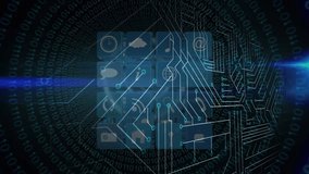 Animation of data processing over tools. Global business and digital interface concept digitally generated video. - Powered by Shutterstock - Get 15% off with code: PIKWIZARD15