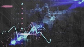 Animation of financial data processing over cityscape. Global business, finance, computing and data processing concept digitally generated video. - Powered by Shutterstock - Get 15% off with code: PIKWIZARD15