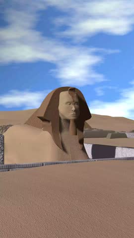 Great sphinx in Ancient Egypt. Full HD. 4K