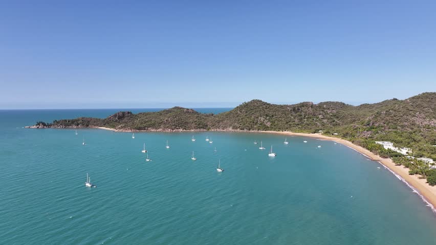 Spectacular cinematic aerial footage of Horseshoe Bay Magnetic Island Queensland Australia
