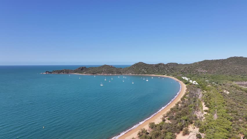 Spectacular cinematic aerial footage of Horseshoe Bay Magnetic Island Queensland Australia
