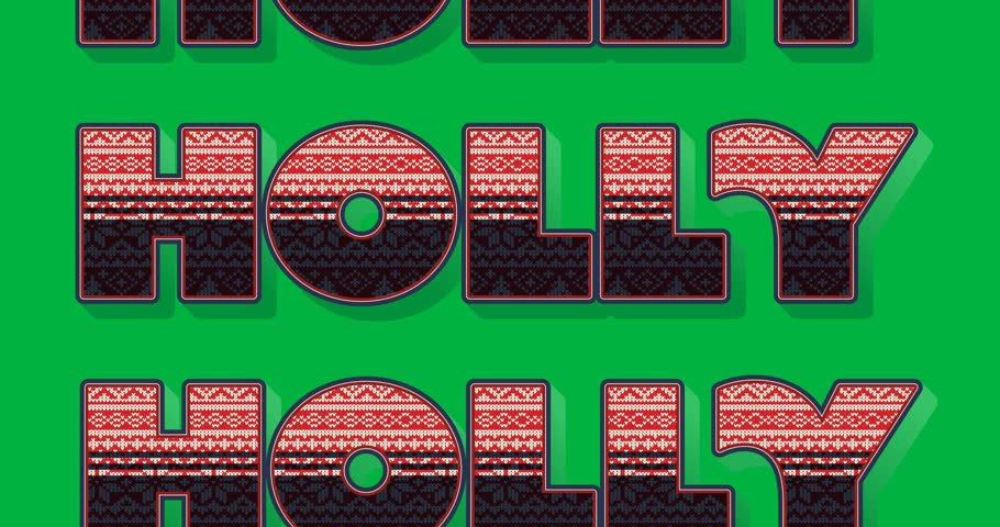 Digital animation of holly text banners in seamless pattern against black background. christmas festivity and celebration vector illustration concept