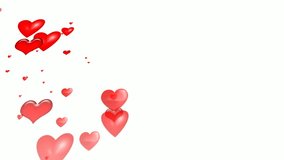 red hearts on white background falling animation love romance romantic valentines day valentine holiday celebration motion graphic loop video backdrop affection passion festive cute heart rain romantic mood - Powered by Shutterstock - Get 15% off with code: PIKWIZARD15