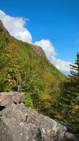 Rocky Scramble High in the Mountains of the Jordan Cliffs Trail During Autumn (Acadia National Park, Maine, USA)