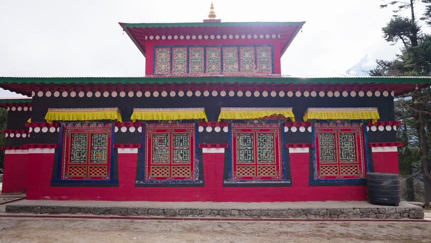 Colorful Buddhist Monastery in the Himalayas
