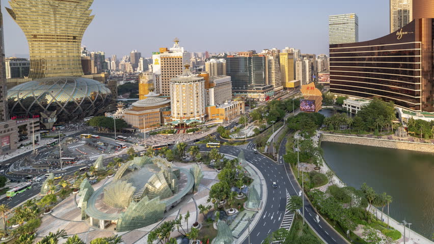 sunset timelapse of the amazing macau skyline from a unique high vantage point