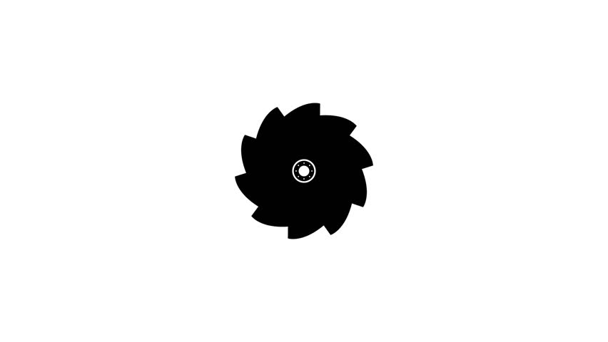 Circular Saw icon rotating animation. Saw Blade wood cutter sign rotating animation.
