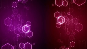 Video of neon hexagons on gradient purple and red backgrounds - Powered by Shutterstock - Get 15% off with code: PIKWIZARD15