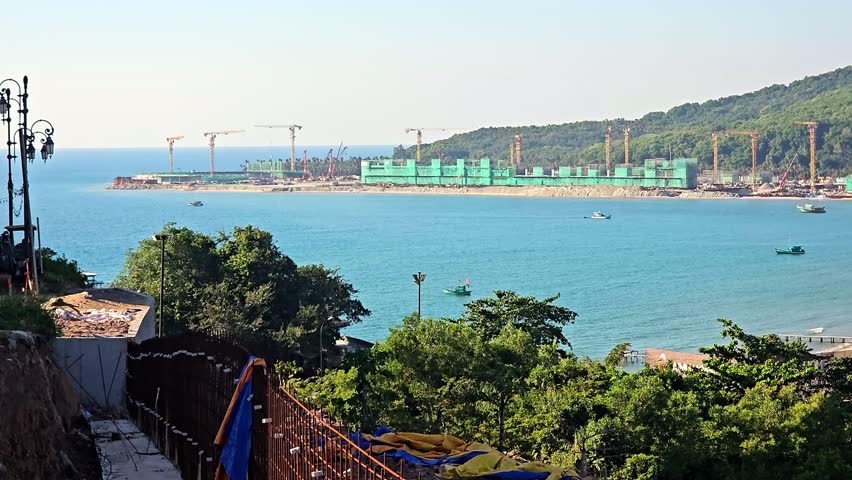 European style city in Asia, view from above, new city on Phu Quoc, Vietnam