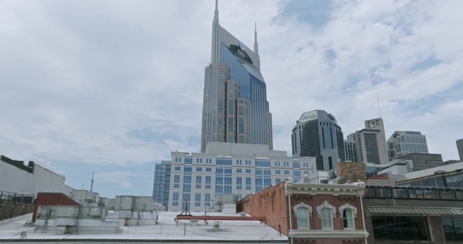 Nashville, Tennessee, United States of America - July 28th 2022: Downtown Nashville aerial footage 