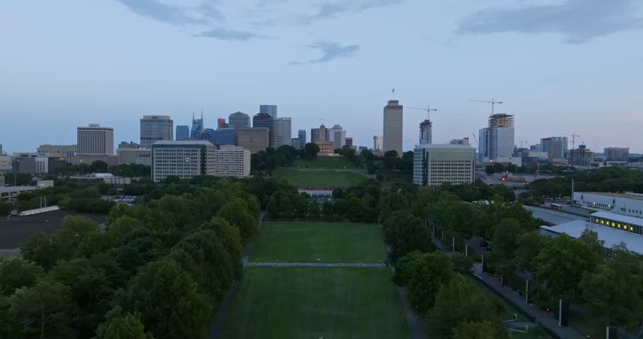 Downtown Nashville, Tennessee aerial footage 