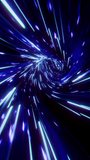 Neon Light Trails Tunnel, A mesmerizing 3D motion video of neon light trails, glowing blue streaks weaving through dark passage in speed, for futuristic sci-fi film or cyber art documentary. - Powered by Shutterstock - Get 15% off with code: PIKWIZARD15