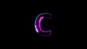 Neon letter C with alpha channel, neon alphabet for banner, english alphabet in neon style with a transparent background - Powered by Shutterstock - Get 15% off with code: PIKWIZARD15