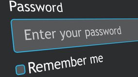 A user inputs a password into a website form box on a computer screen. The background is gray, and the cursor hovers over the input field. - Powered by Shutterstock - Get 15% off with code: PIKWIZARD15