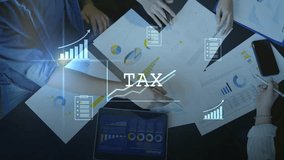 Federal Income Tax Internal Revenue Service IRS Digital tax filing Tax return financial planning analyzing  data revenue deductions filing online payment mobile app computer technology. Business tax management economy  - Powered by Shutterstock - Get 15% off with code: PIKWIZARD15