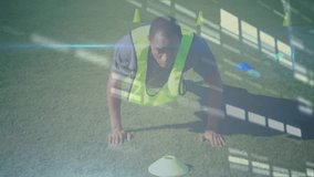 Animation of digital interface over football players. global connections, sports and competition concept digitally generated video. - Powered by Shutterstock - Get 15% off with code: PIKWIZARD15