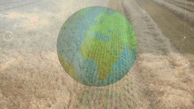 Animation of globe over financial data processing. Global business connections and data processing concept digitally generated video. - Powered by Shutterstock - Get 15% off with code: PIKWIZARD15