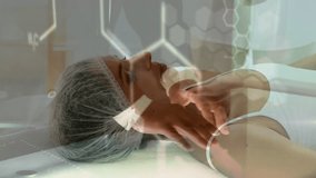 Animation of scope scanning and data processing over woman exercising in gym. Global education connections data processing and technology concept digitally generated video. - Powered by Shutterstock - Get 15% off with code: PIKWIZARD15