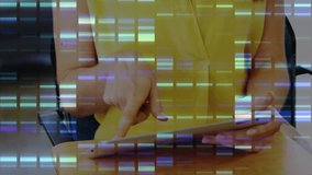 Animation of data processing over african american woman using smartphone. Global sports data processing and digital interface concept digitally generated video. - Powered by Shutterstock - Get 15% off with code: PIKWIZARD15