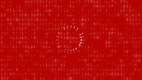 Animation of abstract circular shape pulsating over binary coding data processing on red background. Computer interface and business technology concept - Powered by Shutterstock - Get 15% off with code: PIKWIZARD15