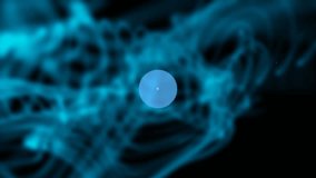 Animation of wifi and music icons connecting with lines against blue abstract pattern. Digitally generated, multiple exposure, technology, audio, media, internet, global, networking. - Powered by Shutterstock - Get 15% off with code: PIKWIZARD15