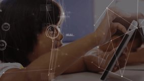 Animation of network of connections over diverse schoolchildren. Global education and learning concept digitally generated video. - Powered by Shutterstock - Get 15% off with code: PIKWIZARD15