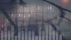 Animation of financial data processing over busy city street. Global business, finances, computing and data processing concept digitally generated video. - Powered by Shutterstock - Get 15% off with code: PIKWIZARD15