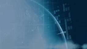 Animation of clock moving over data, purple shapes and globe on navy background. global connections, technology and digital interface concept digitally generated video. - Powered by Shutterstock - Get 15% off with code: PIKWIZARD15