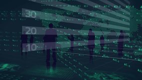 Animation of financial data processing over cityscape. Video game entertainment and digital interface concept digitally generated video. - Powered by Shutterstock - Get 15% off with code: PIKWIZARD15