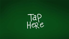 Animation of network of connections with icons over tap here text on green background. Global connections, social media and digital interface concept digitally generated video. - Powered by Shutterstock - Get 15% off with code: PIKWIZARD15