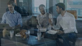 Financial data and graphs being animated over diverse coworkers in an office. Global education digital interface and connections concept digitally generated video. - Powered by Shutterstock - Get 15% off with code: PIKWIZARD15