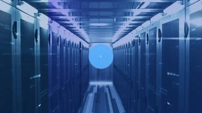 Animation of network of connections with icons and data processing over server room. Global connections, technology and digital interface concept digitally generated video. - Powered by Shutterstock - Get 15% off with code: PIKWIZARD15